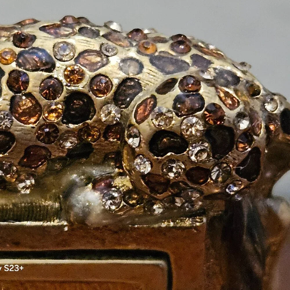 EXQUISITE RARE JAY STRONGWATER LEOPARD JUNGLE LEAF CRYSTAL ENAMEL FRAME